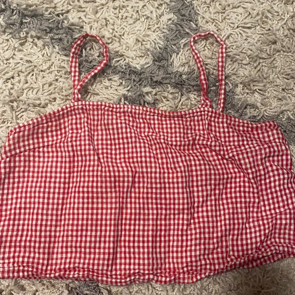 Red Gingham Cropped Tank
